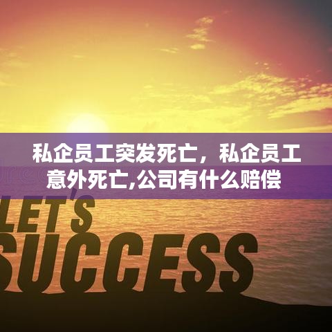 私企员工突发死亡,私企员工意外死亡,公司有什么赔偿