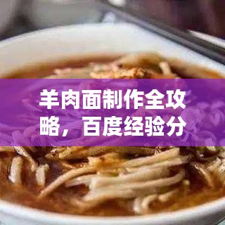羊肉面制作全攻略，百度经验分享，美味佳肴轻松上手！