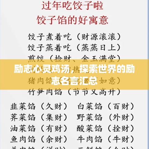 励志心灵鸡汤，探索世界的励志名言汇总