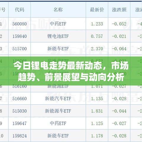 今日锂电走势最新动态，市场趋势、前景展望与动向分析