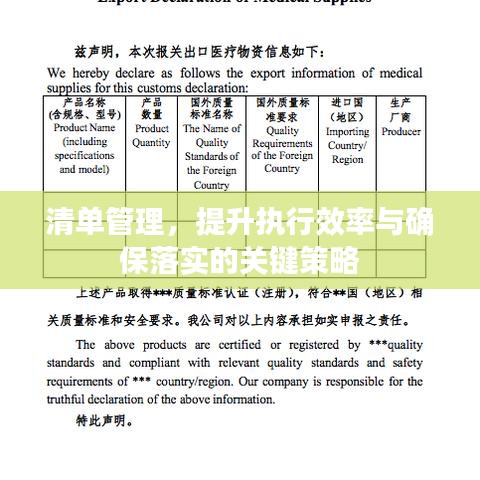 清单管理，提升执行效率与确保落实的关键策略