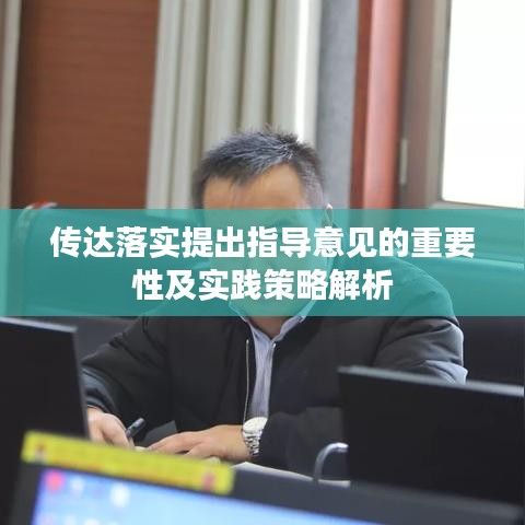 传达落实提出指导意见的重要性及实践策略解析
