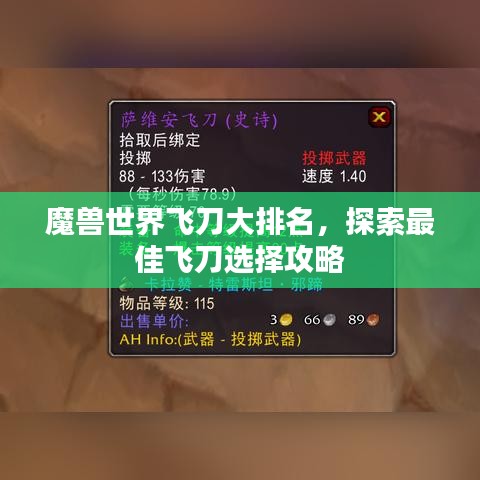 魔兽世界飞刀大排名，探索最佳飞刀选择攻略