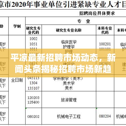 平凉最新招聘市场动态，新闻头条揭秘招聘市场新趋势