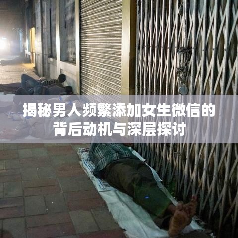 揭秘男人频繁添加女生微信的背后动机与深层探讨