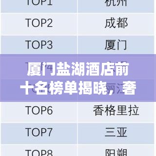 厦门盐湖酒店前十名榜单揭晓,奢华住宿的理想选择