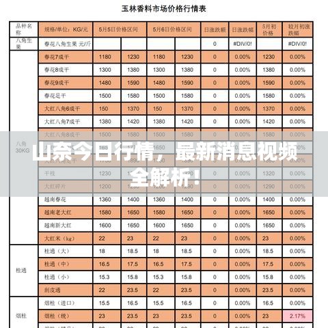 山奈今日行情,最新消息视频全解析!