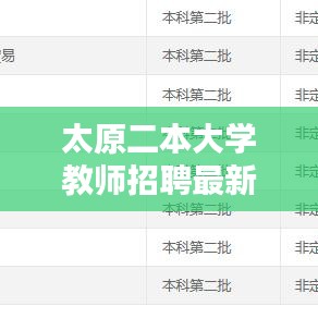 太原二本大学教师招聘最新条件解析,学历、经验、能力全知道!