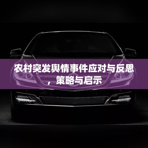 农村突发舆情事件应对与反思，策略与启示